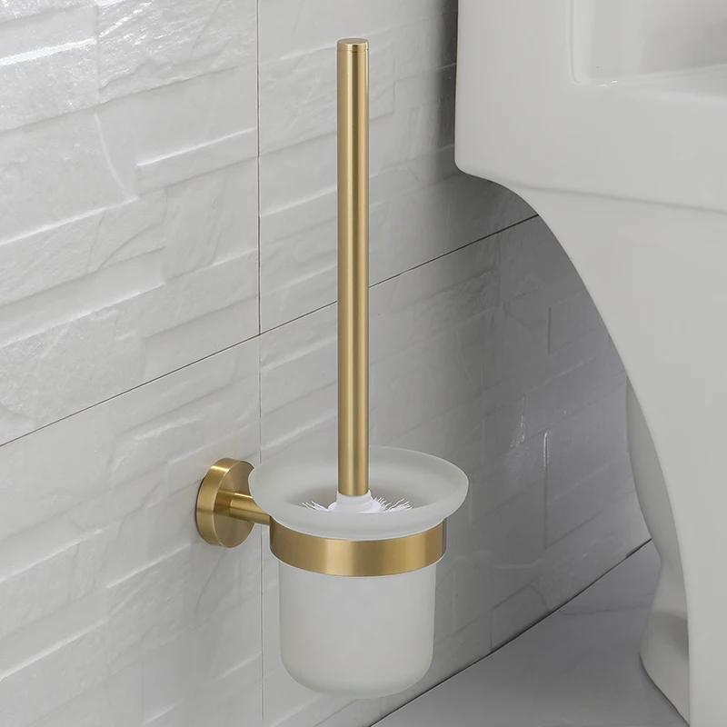 Gold Brushed Bathroom Hardware Set Wall Mount Toilet Brush Paper Holder Towel Holder Rack Kitchen Organizer Bathroom Accessories