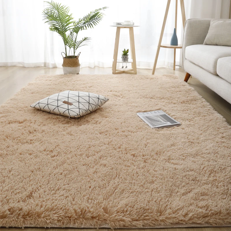 NONE Grauer Wohnzimmer-Teppich, großer Teppich, Flur, Couchtisch, Bodenmatte, 160 x 230, Kinderzimmer, Schlafzimmer, langes Haar, flauschige Bodenbelag-Teppiche 5