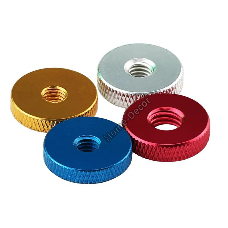 5PCS M5&M6 Through Hole Manual Nut Aircraft Camera Tripod Fastening Nut Knurled Nut Aluminum Nut #5