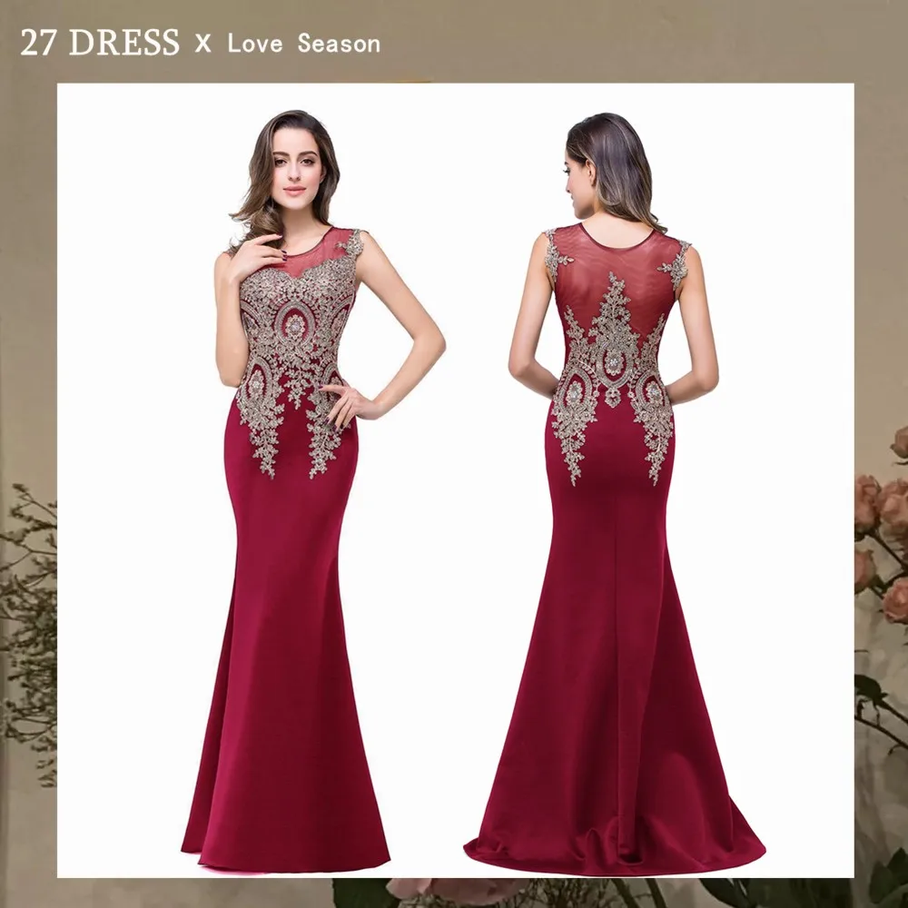 

Vestido de Festa Longo Cheap Burgundy Lace Mermaid Prom Dress 2022 Long Real Image Appliques Embroidery Evening Party Dress