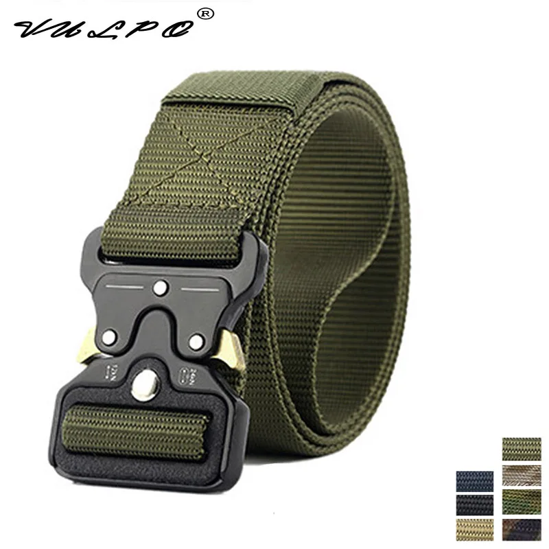 VULPO Combat 1.5inch Belt Men Thicken Metal Buckle Nylon Belts Heavy Duty Molle Carry Survival Waist Belt