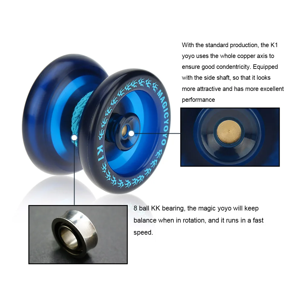 Professional Yoyo K1 Spin ABS Yoyo 8 Ball KK Bearing with Spinning String Stroller YoYo for Children Boys Toys