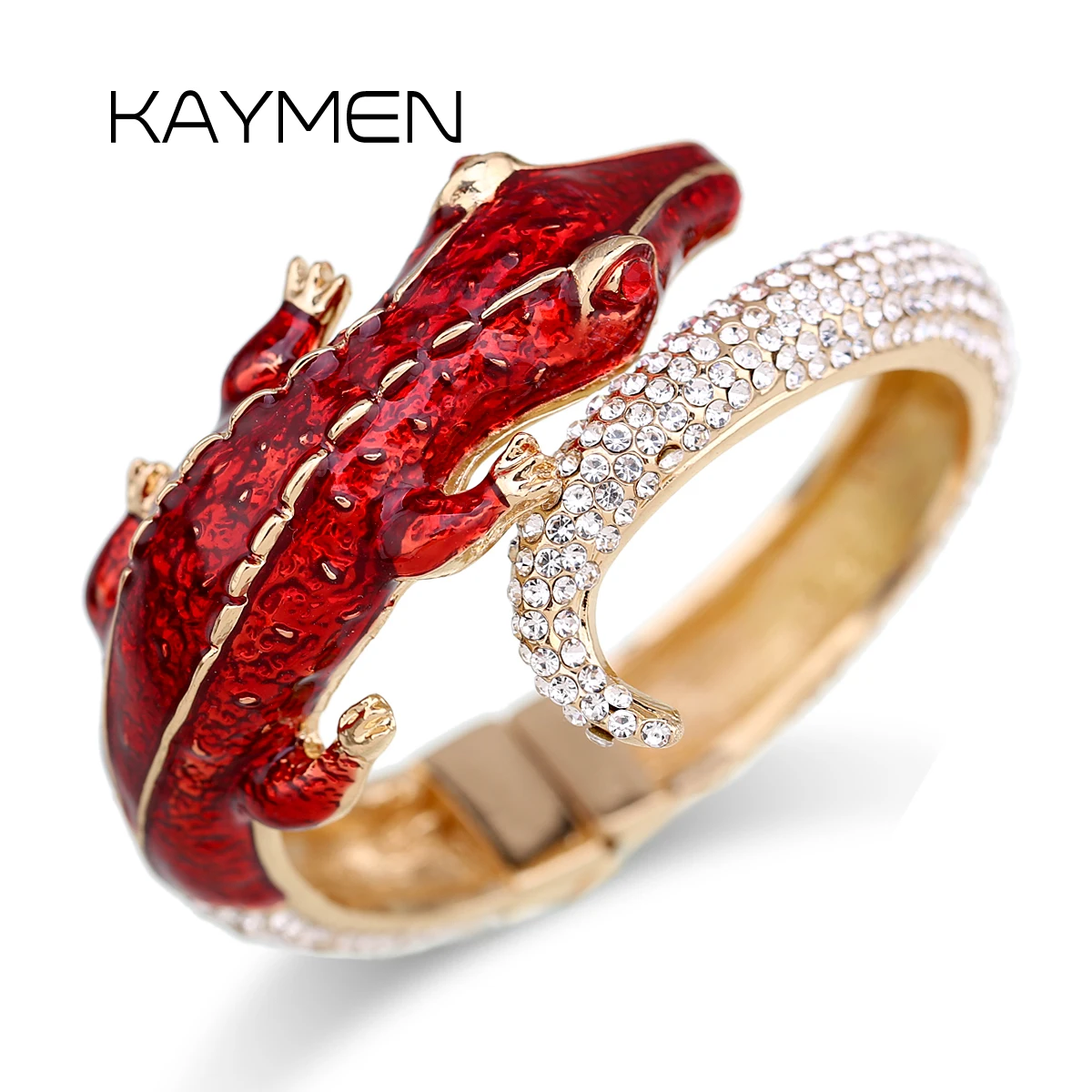 Hot Selling Fashion Crocodile Cuff Bangle Bracelet for Women Golden Color Plated Statement Animal Bangle Drop-Shipping BR-03126