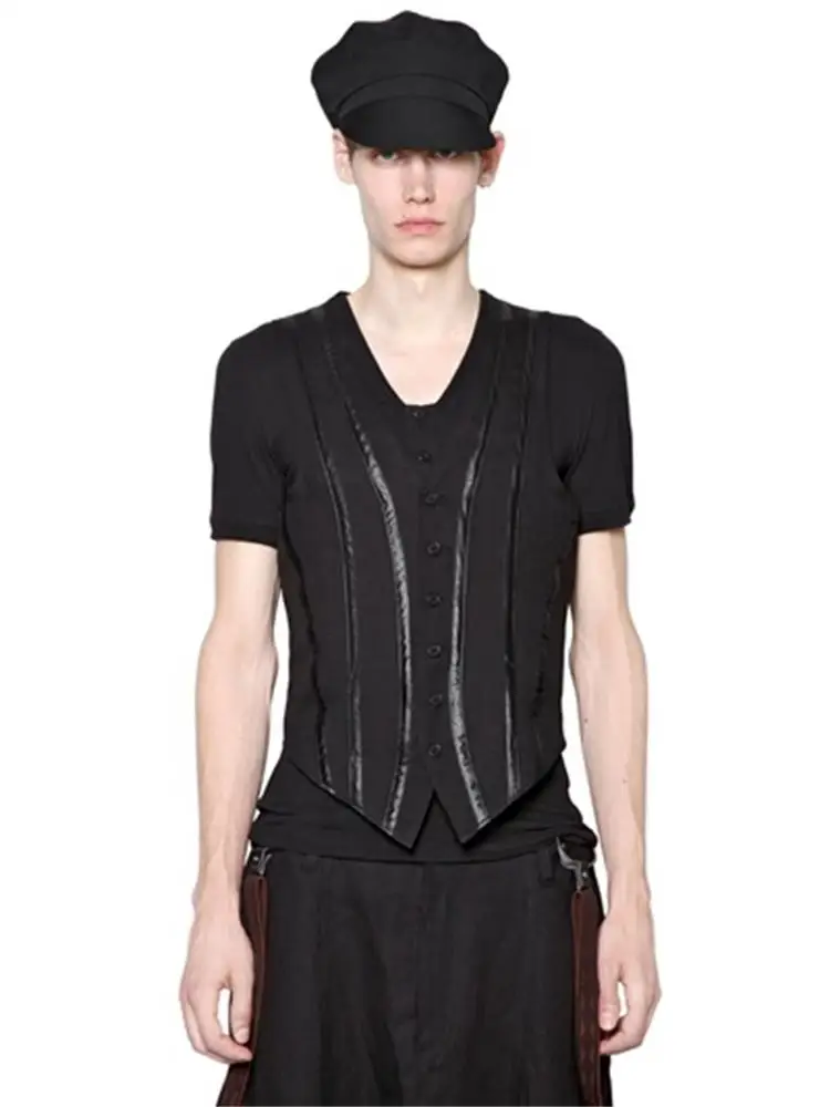 

Men's Sleeveless Coat Spring And Autumn New Fashion Pop Stage Outfit Performance Slim Day Department Leisure Large Waistcoat