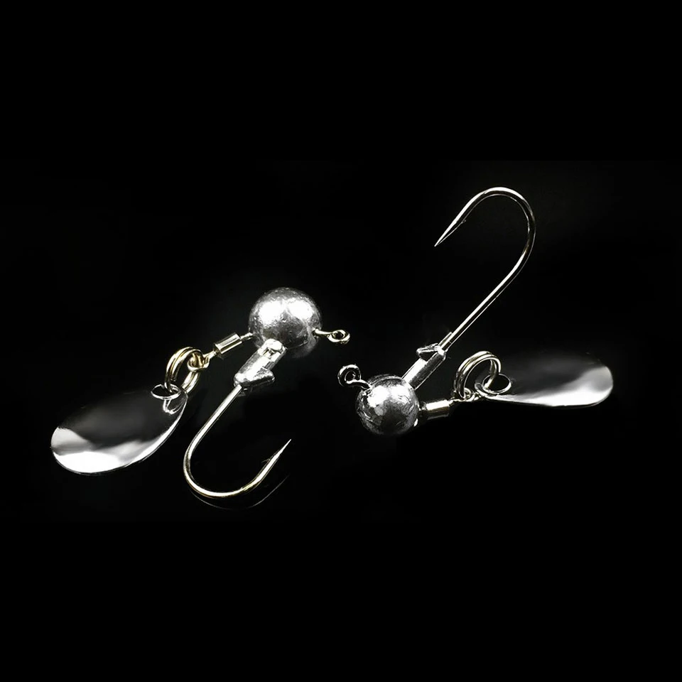 5PCS/Lot Fishing Round Shape Ball Jig Head Hook 2g 4g High Carbon Steel Hooks Jighead Weight with Rotation Ring Spoons