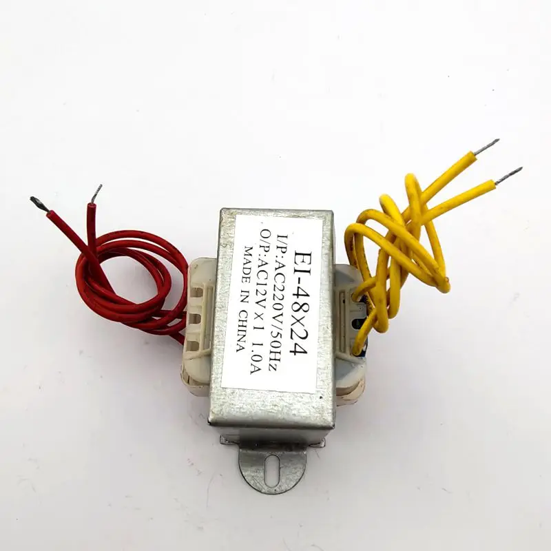 transformateur 220v 12v 220V turn single 12V 1A output AC AC power transformer EI48*24 sound speakers electrical accessories 10W