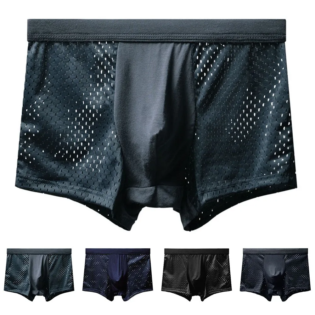 Breathable Shorts Man\'s Sexy Underwear Freegun Pantiesshorts Mens Underwares Male Bottoms Mesh Trunks A30