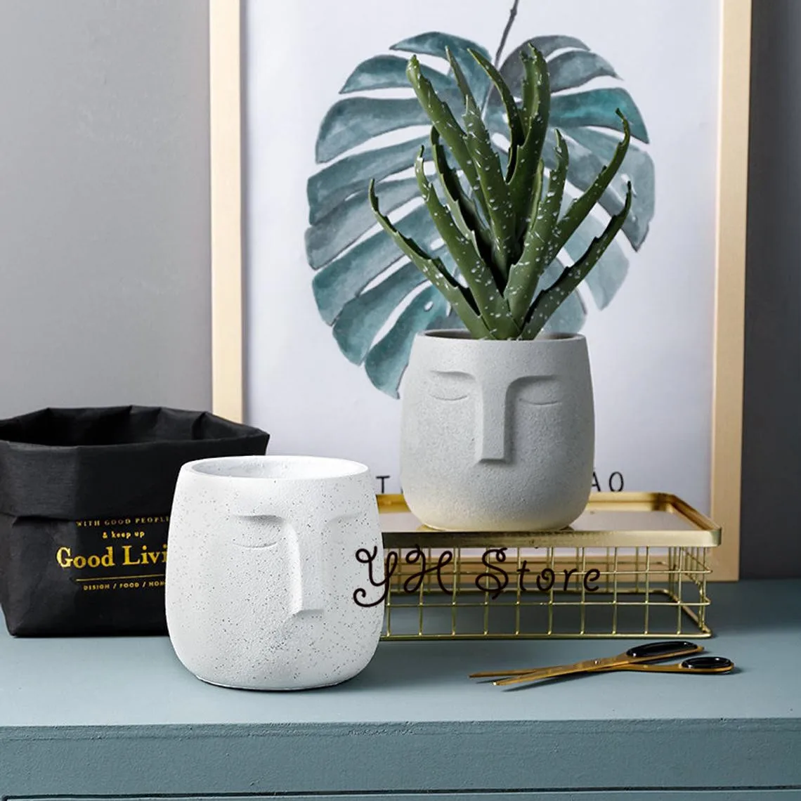 Concrete Planter Silicone Mold, DIY Simple European Flower Pot, Cement Plants Pot Mold,Plaster Storage Vessel Mold for Clay