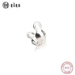 A Pair 925 Sterling Silver Clasps Soild Silver Thread Clip Buckles Beads&Pearl Hooks for Bracelet Necklace Making Accessories