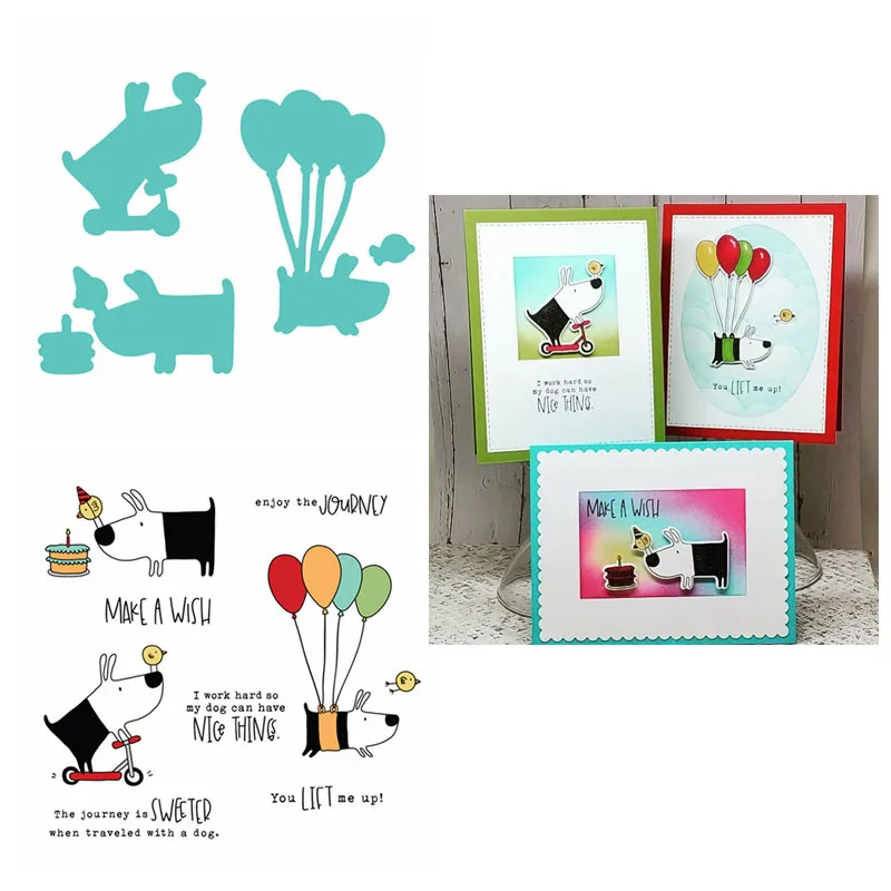 

GUS & GERTIE, Dog and little Bird Clear Stamp Set and Coordinating dies For Scrapbooking Paper Craft Handmade Album Card Punch