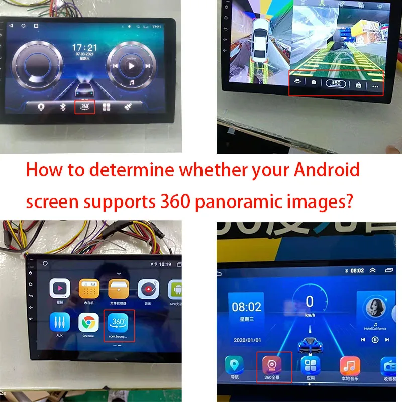 Panoramiczny aparat 360 ° 720P HD 1080p/720p tylny/przedni/lewy/prawy 360 System widoku ptaka 4 kamery do uniwersalnego radia samochodowego 360