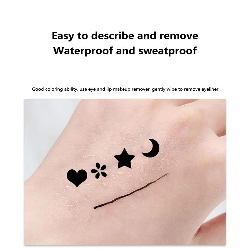 Double-Head Eyeliner Stamp Liquid Eyeliner Black Eye Liner Pen Moon Star Heart Eye Makeup Waterproof Eyes Cosmetics Maquillaje