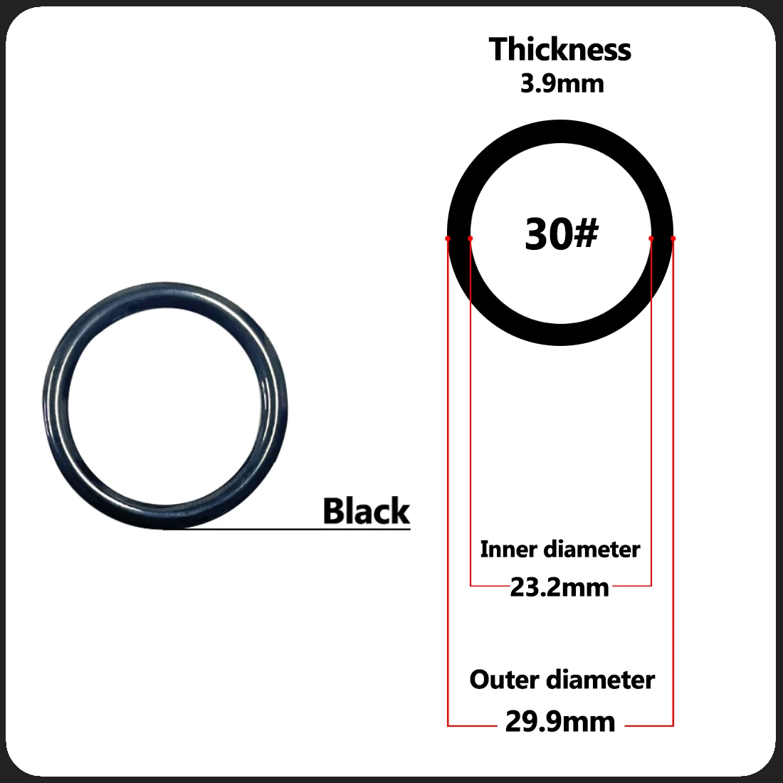 Angelrutenführungsring, 10 Stück ~ 100 Stück, verschleißfester Keramik-Führungsring, Stangenreparatur-Ersatzset, Alconit-Ring, Schwarz, 6 mm ~ 47,3 mm – Detail 20