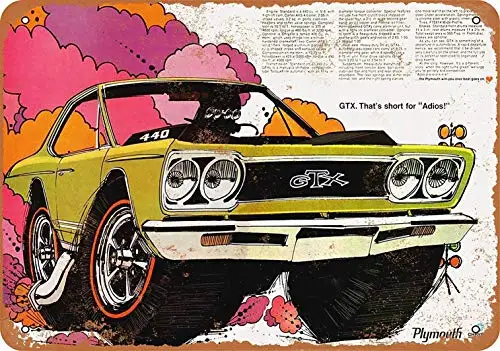 

8 x 12 Metal Sign - Plymouth GTX - Vintage Wall Decor Home Decor