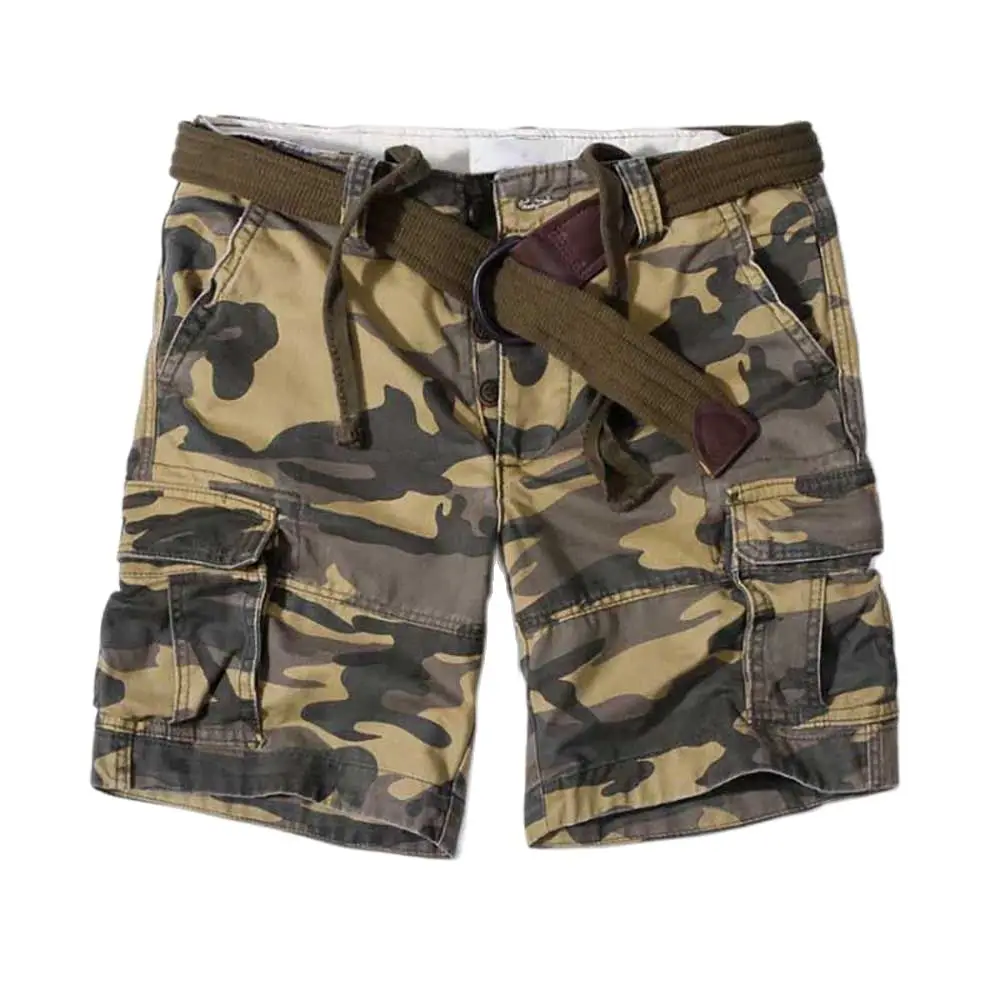 Retro Military Camo Cargo Shorts Men Casual Army Style Beach Shorts Premium Quality Loose Baggy Pocket Short Summer Clothes