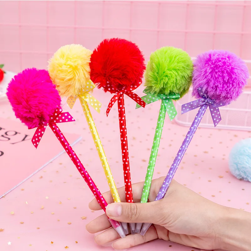 

40 Pc/Lot Wool Ball Model Plush Toy Cute Advertising Ballpoint Pen /Student Children Prize Gift/Stationery/Wholesale