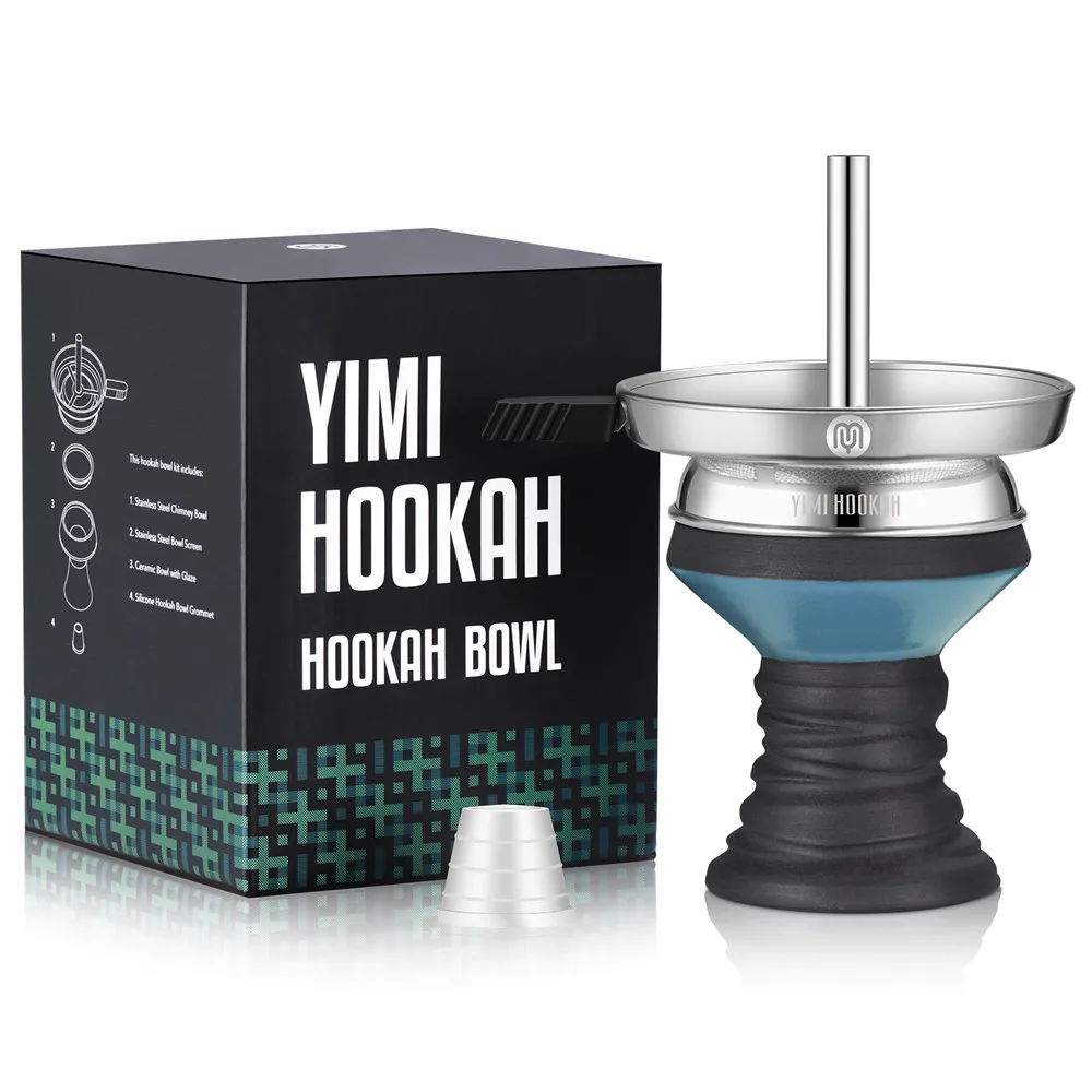 Yimi Hookah Premium Stone Shisha Head With Charcoal Holder Pipe Screen