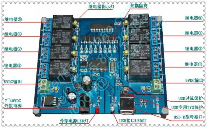 Design of Dual Power Supply for 8-way Relay Module with USB Interface Optocouplers Are Completely Isolated