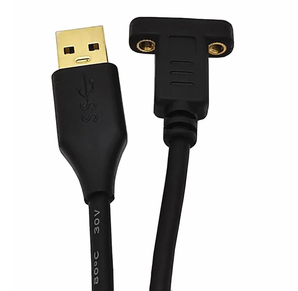 Cable de conexión de datos chapado en oro 3,0 USB revolution tipo-c hembra, tuerca fija, 5gbps