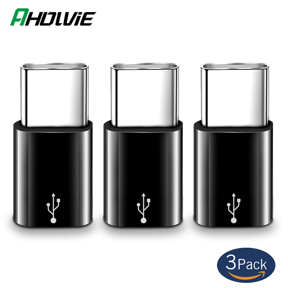 3PCS Micro USB To Type C Adapter Converter For Sumsang Xiaomi Huawei P20 Pro Microusb To Typec Usbc Otg Adapter Charging Cable