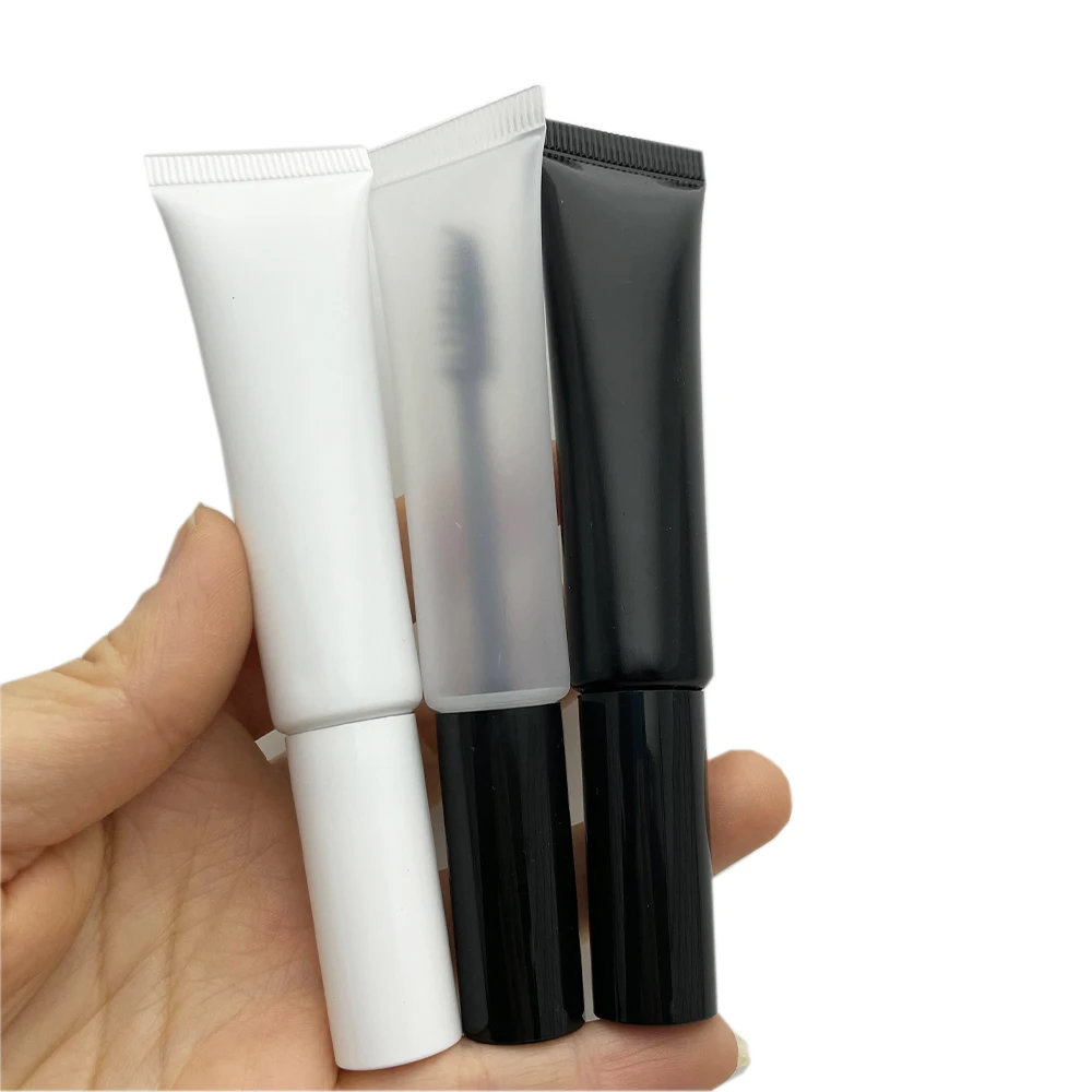 10/30/50/100pcs 15ml Empty Mascara Tubes Squeeze Eyelash Refillable Bottle White,Black,Matte Clear Cosmetic Packing Container