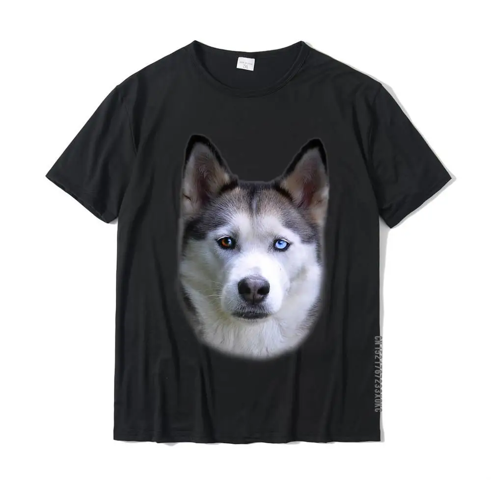 Siberian Husky Face T-Shirt Top T-Shirts Prevailing Hip Hop Cotton Student T Shirt Normal