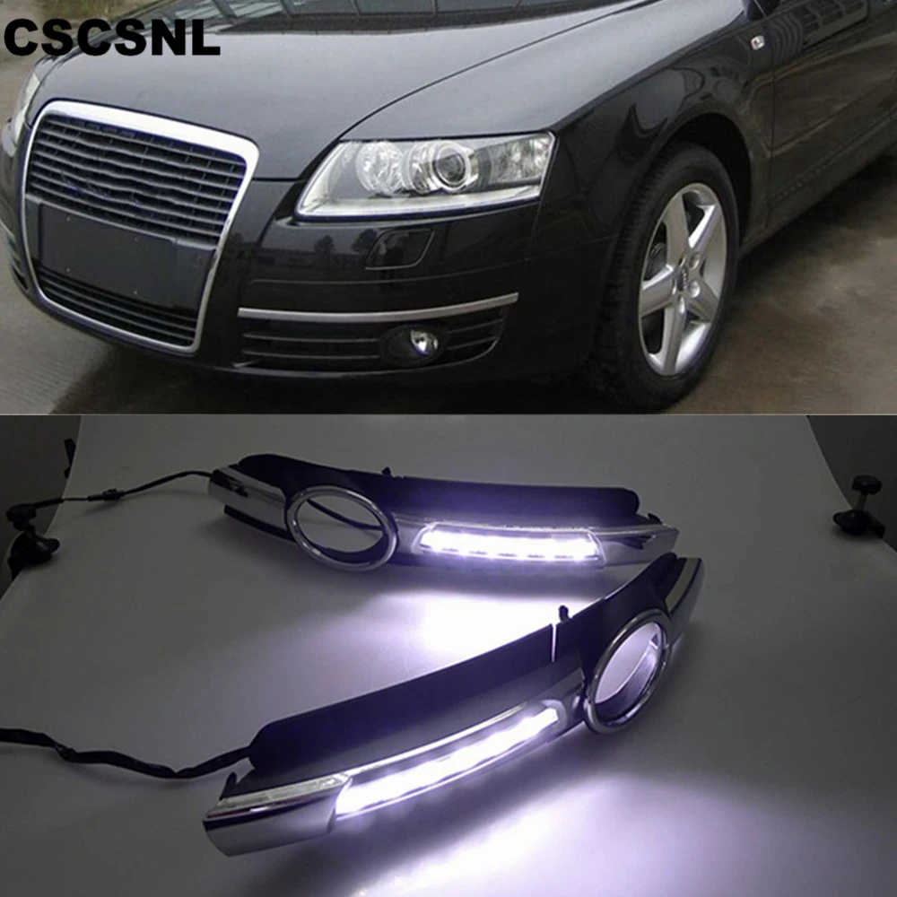 CSCSNL 1Set For AUDI A6 C6 2005 2006 2007 2008 LED DRL Daytime Running Lights Daylight Waterproof with turn Signal light