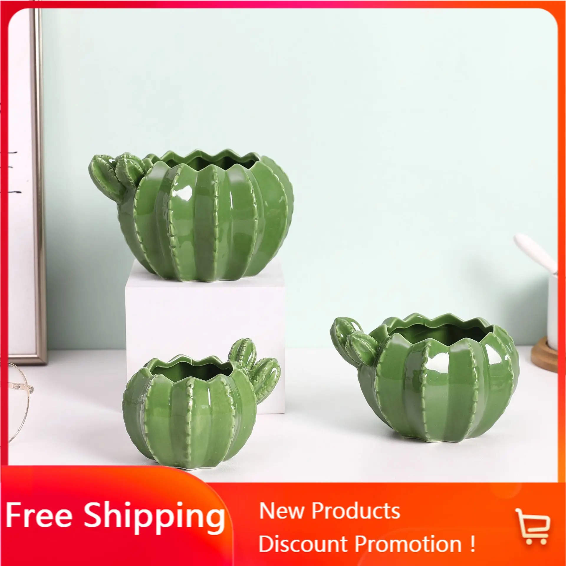 

Creative New Product Indoor Ceramic Succulent Plant Pot Cactus Flower Pot Home Balcony Garden Decoration Ornaments Household