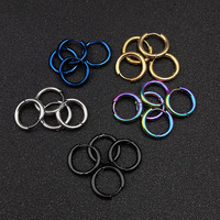 10pcs/lot Stainless Steel Hoop Earrings 2.5mm 2.0mm Thick for Men Women Blue Black Gold Colorful Round Circle Earring Wholesale