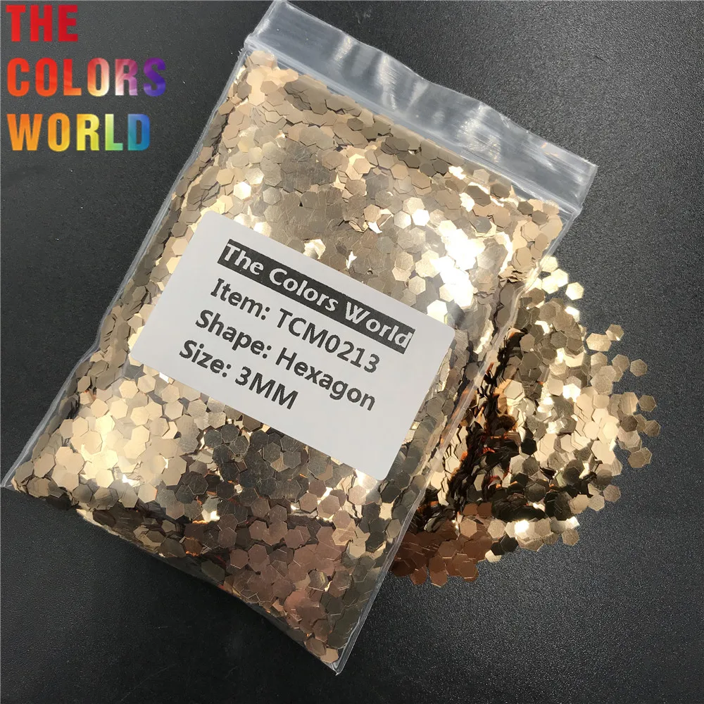 TCM0213 Sand Gold Color Metallic Luster Hexagon Shape Nail Glitter Nail Art Decoration Makeup Body Glitter Handwork DIY