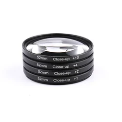 Close Up Macro Camera Lens Filter  +1+2+4+10 Diopter  Macro Lens Focusing Filter Comes with Nylon Bag, Photography Accessories