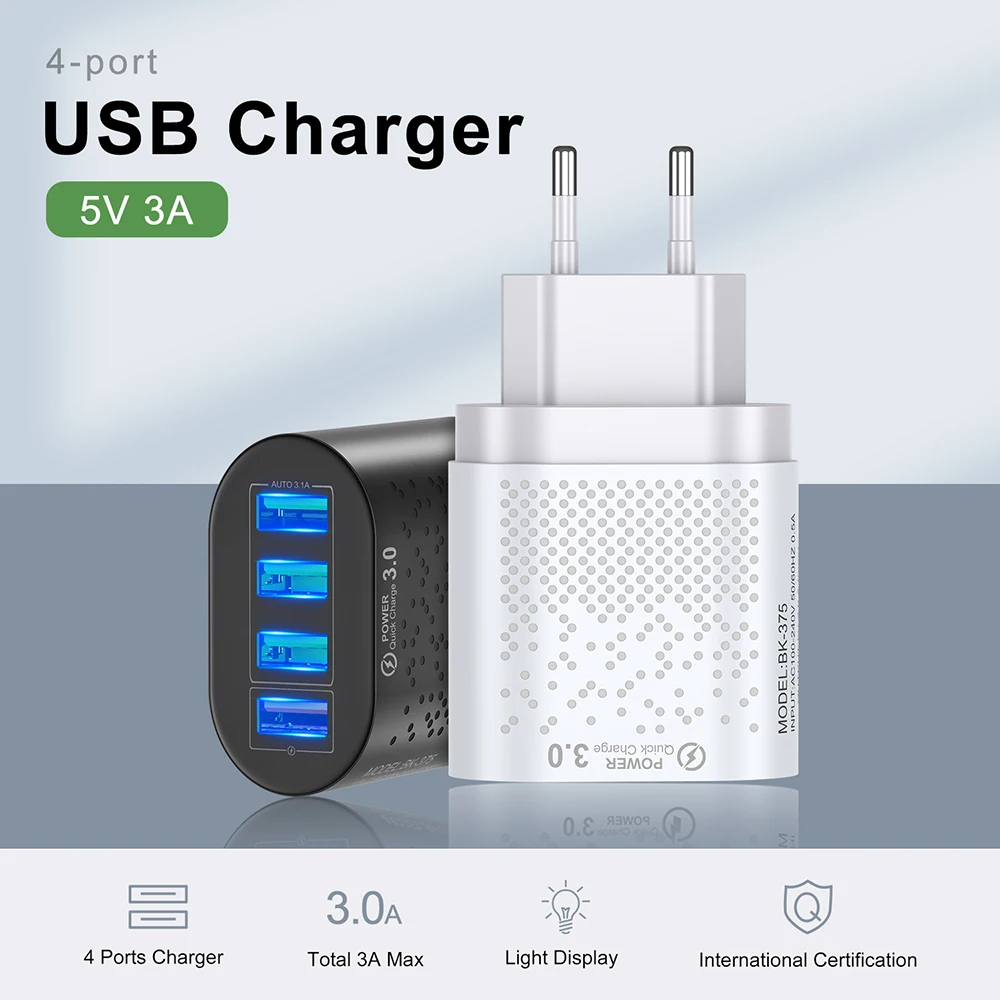 FLOVEME ładowarka USB 48W ue/usa ładowarka do telefonu szybkie ładowanie 3.0 dla iPhone 12 11 3A szybkie ładowanie dla Xiaomi ładowarka do telefonu komórkowego