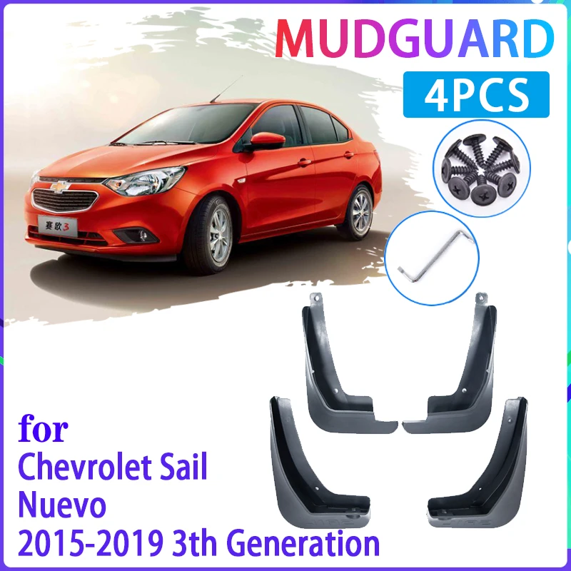 4 PCS Car Mud Flaps for Chevrolet Sail Nuevo 2015 2016 2017 2018 2019 Mudguard Splash Guards Fender Mudflaps Auto Accessories