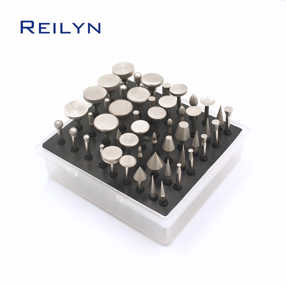 3.17mm Diamond grinding Bits 50 pcs 80# 120# 400# diamond bit dremel polishing Head Grinding burr for dremel drill tools