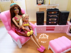 For 30 cm  Tv Play Set Furniture Living Room 1/6 Bjd Mini Doll Accessories Sofa Dream House Furniture Child Toy Gift
