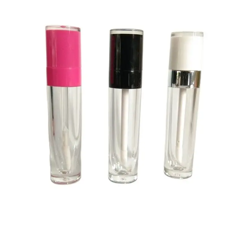 

25Pcs 6.5ml Empty Plastic Lip Gloss Tube Pink Black White Lid Round Clear Bottles Lipgloss Containers Lip Gloss Tubes