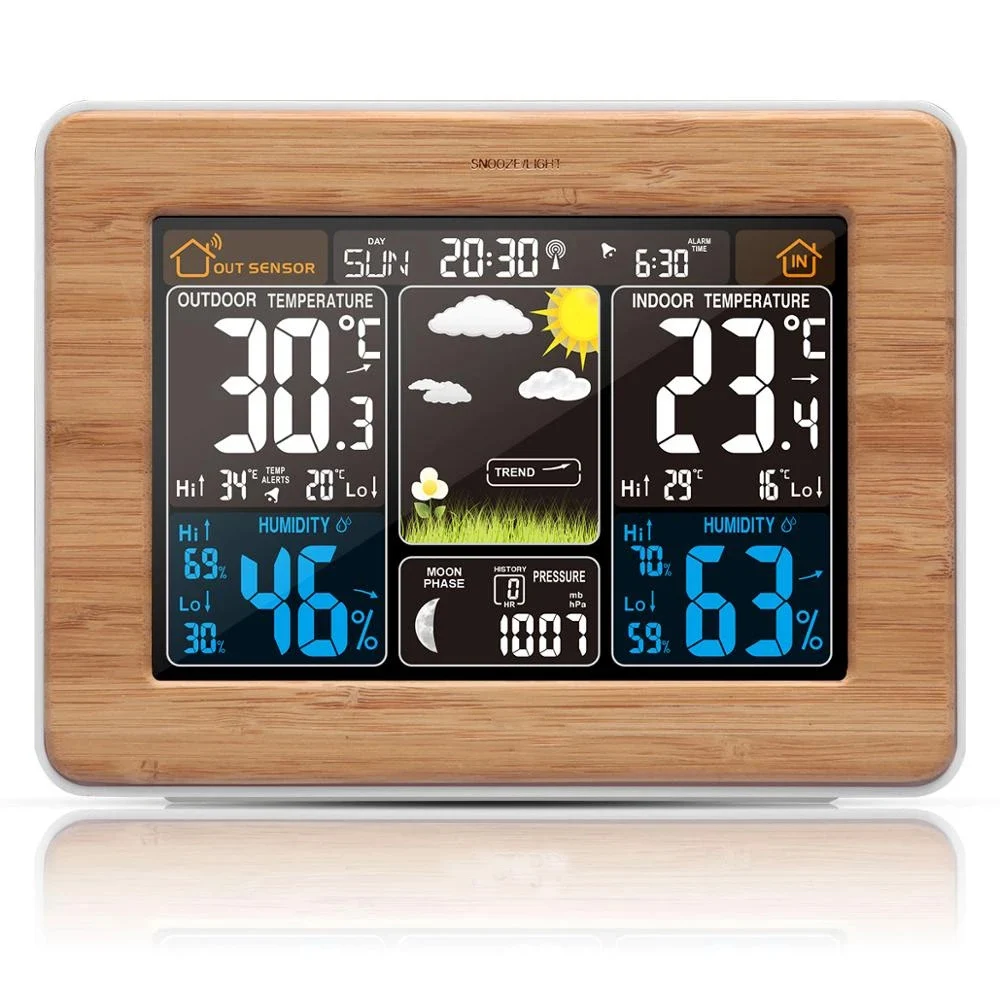 

Digital Thermometer Hygrometer Weather Station & Outdoor Sensor Watch Wall Desk Alarm Clock