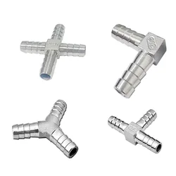 304 Stainless Steel T-Type Y-Type  L-Type Cross Barb Hose Fittings 6mm- 40mm 3-Way 4-Way Hose Tube Barb Barbed Coupling