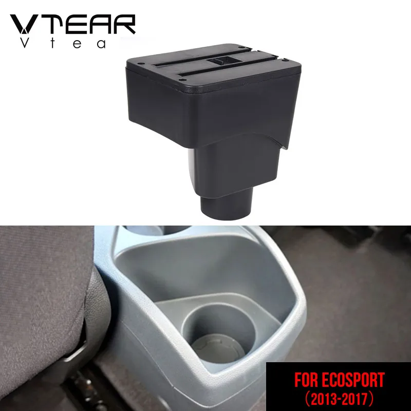 Vtear Armrest Interior Center Console Storage Box Arm Rest Car-styling Decoration Accessories Organizer For Ford Ecosport 2019