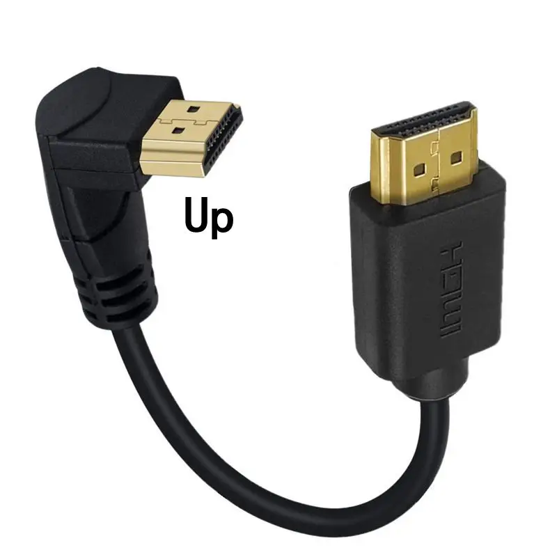 4K kabel 2.0 kompatybilny z HDMI 90/270 stopni kabel HDTV 15CM 0.6M 1.8M 1080P 3D dla projektor do komputera TV PS3 4 Ultra 3D komputer