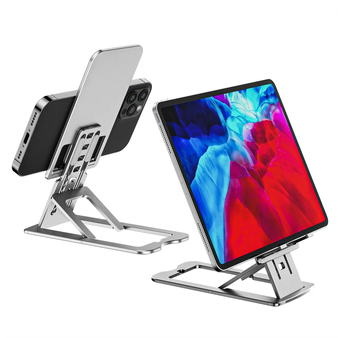 2021 Metal Desktop Tablet Holder Table Cell Ultra-Thin Foldable Support Desk Mobile Phone Stander For iPhone iPad Adjustable