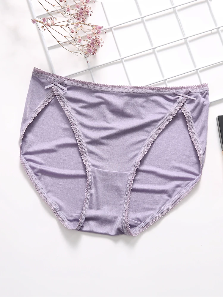 Jedwabne damskie seksowne majtki 100% naturalny jedwab hipster Beriefs bezszwowe kobiety seksowna bielizna bielizna culotte PINK — zdjęcie 2