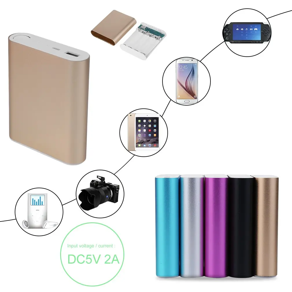 10400mAh DIY Power Bank 4*18650 Battery Box Case Kit Universal USB External Backup Battery Charger Powerbank For All Cell Phones