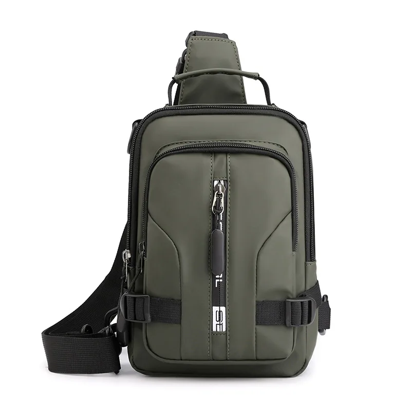 Bolsa Crossbody Multifuncional para Homens, Carregamento USB, Peito, Travel Chest Pack, Unisex, Impermeável, Mochila de Grande Capacidade, Bolso