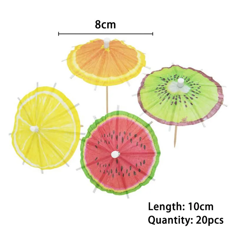 20/50PCS Coconut Tree Paper Umbrella Cocktail Parasols Drink Fruit Picks Cake Topper Paperboard Crafts Birthday Party Supplies