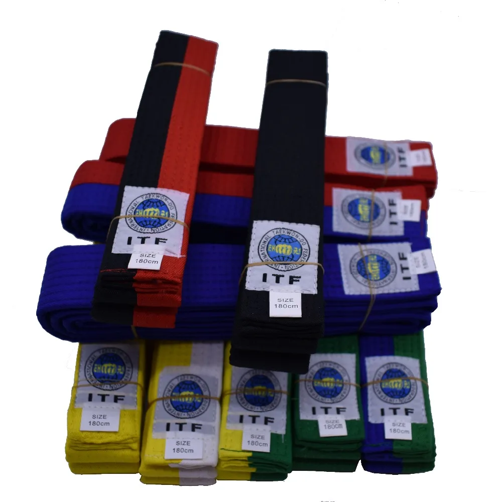 High- quality Taekwondo belts ITF belts Approve Martial Arts Kimono Judo Uniform high level Pure cotton for trainer