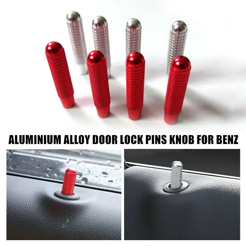 4Pcs Aluminium Alloy Door Lock Pins Knob For Benz New E/C/GLA Class & CLA/A/B Class