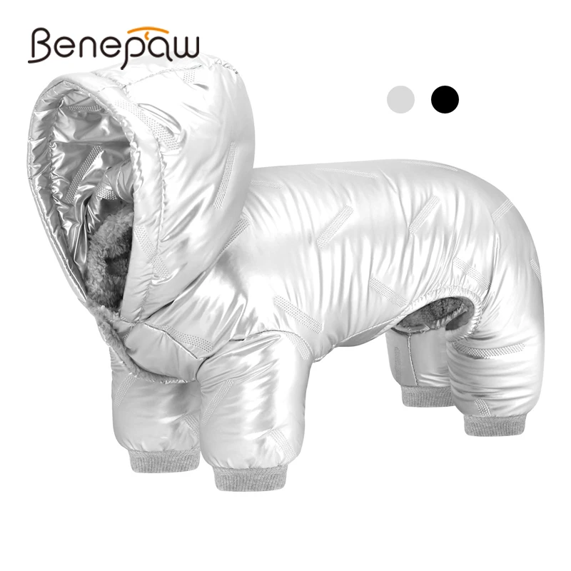 Benepaw inverno com capuz cachorro casaco quente à prova dlightweight água para baixo jaqueta leve ao ar livre à prova de vento roupas para animais de estimação pequenos cães médios