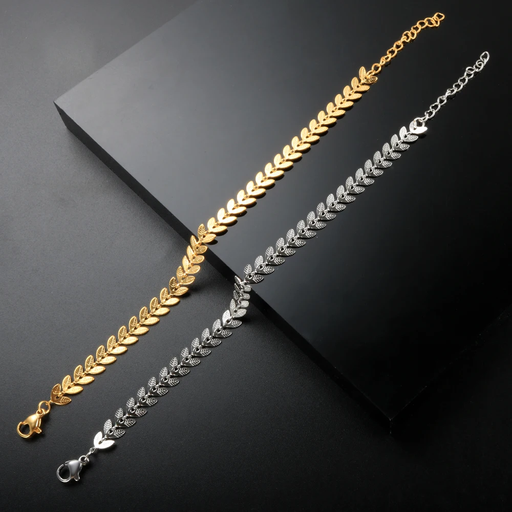 PVD Plated Stainless Steel Jewelry Tree Pattern Bracelet Women Silver Gold Color Bracelet image 2