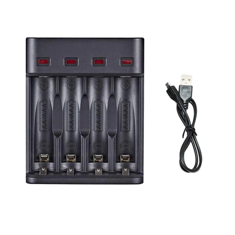 USB Rechargeable Battery charger 18650 14500 AA AAA 1.2V 3.7V Li-ion Fast 1/2/3 port Slot 18350 Batteries charging T1